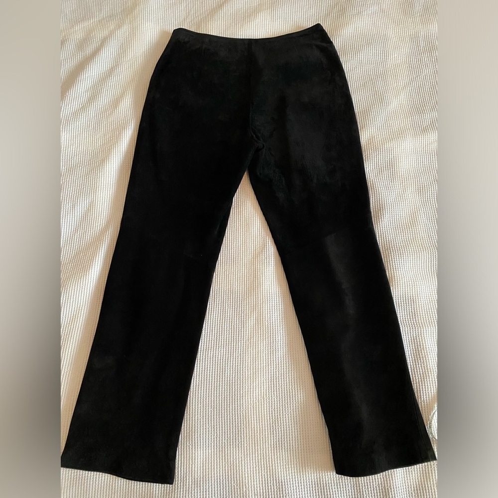 Danier Vintage Canadian Leather Black Suede Pants. Size 10.